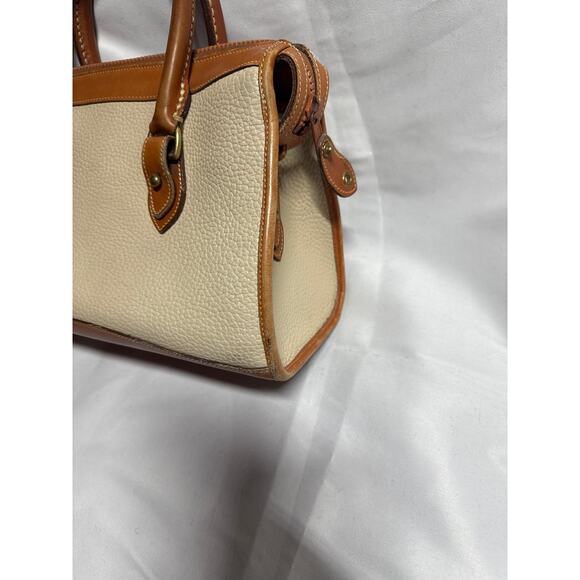 Vintage Dooney & Bourke Beige Brown Pebble Leather Satchel - Picture 6 of 16